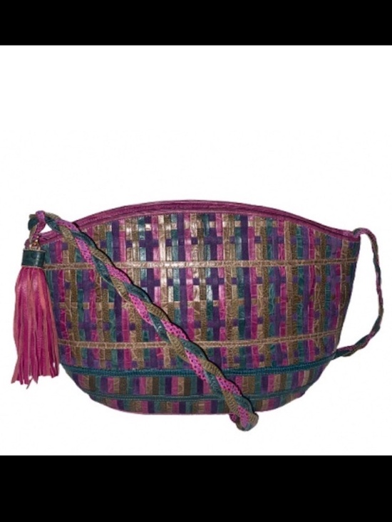 Sharif Handbags - Sharif Multicolor Woven Leather Shoulder Bag